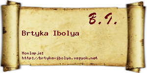 Brtyka Ibolya névjegykártya